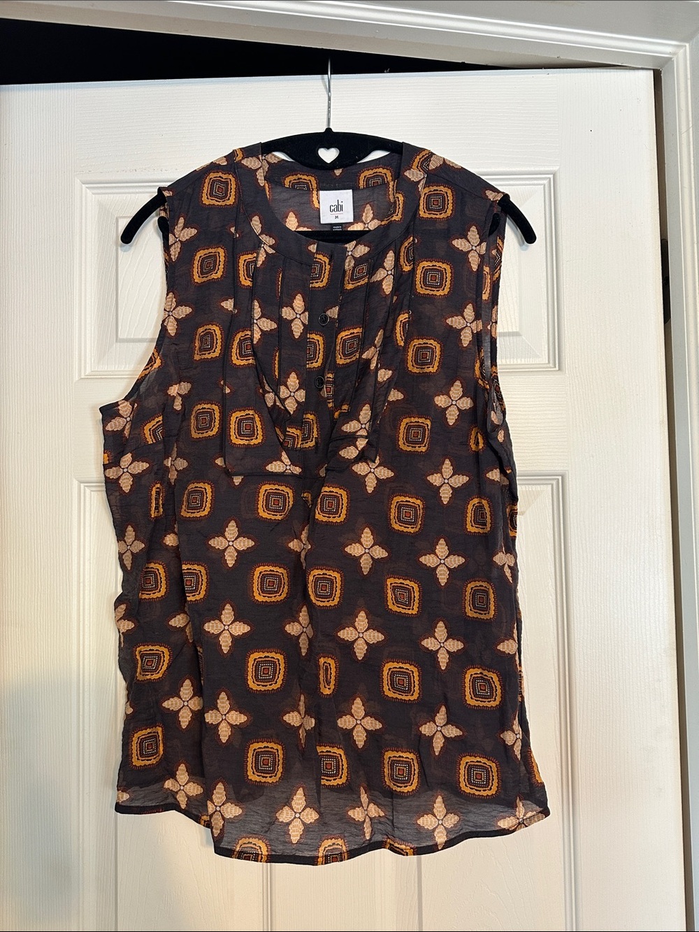 CAbi Sleeveless Geo-Print Camisole